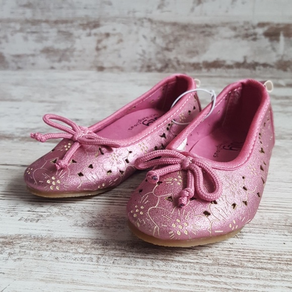 NWT Pink Shimmer Toddler Ballet Flats - Picture 2 of 8